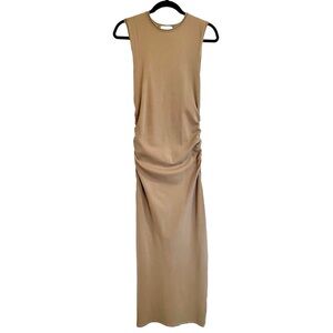 Dissh Olive Sleeveless Ruched Maxi Dress Stretch Bodycon M